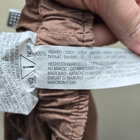 Zara Women's Parachute Wide Leg Ripstop Relaxed Fit Pants Outdoor Brown Size 4 - Picture 8 of 9